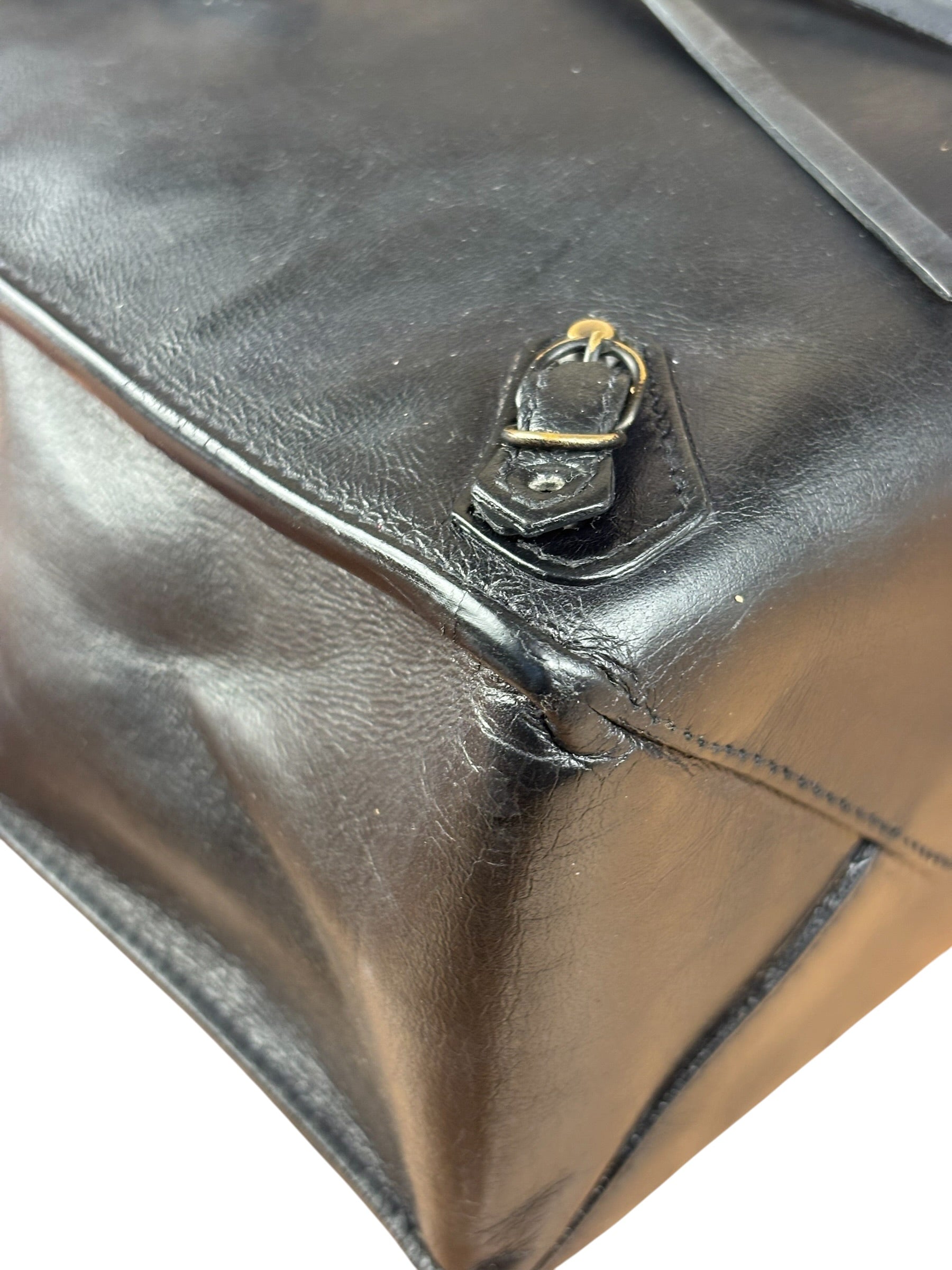 Balenciaga Black Leather Papier A4 Tote Bag
