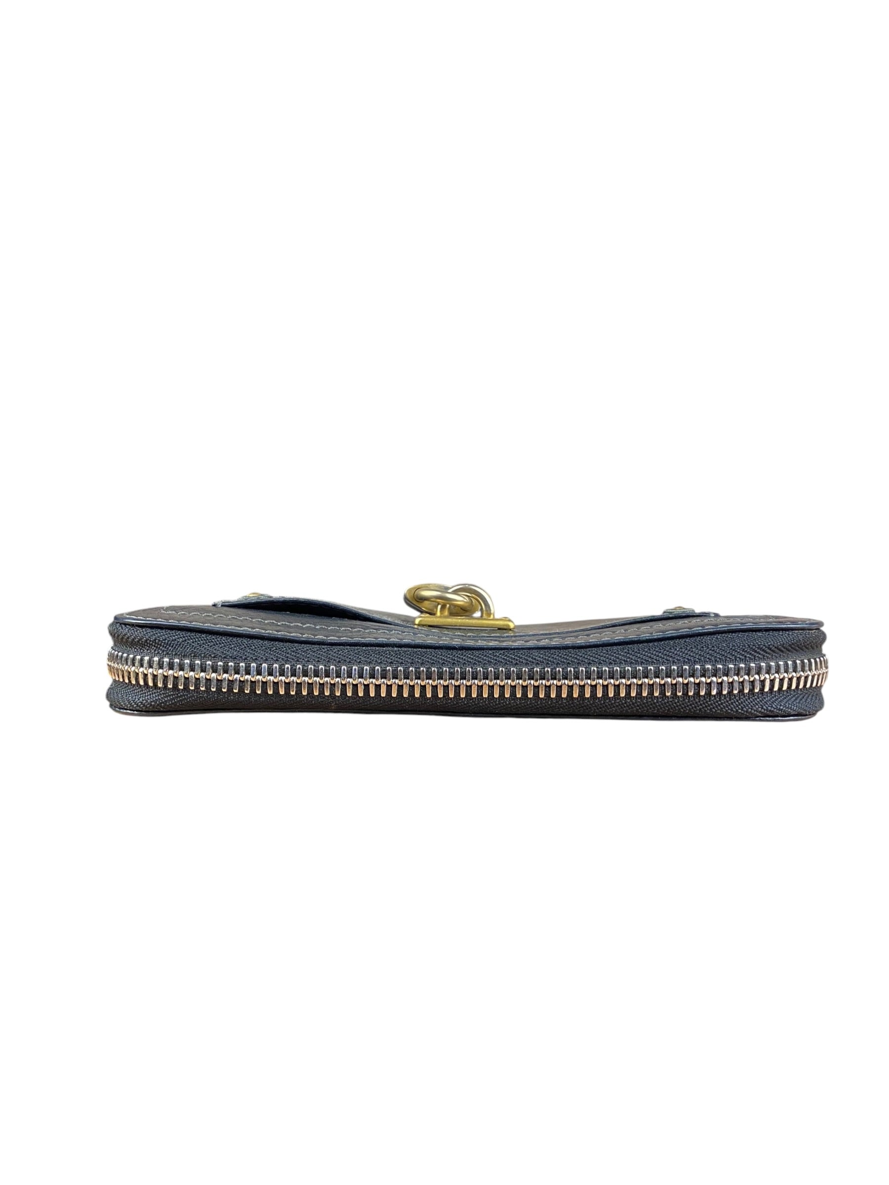 Chloé Black Leather Paddington Long Wallet