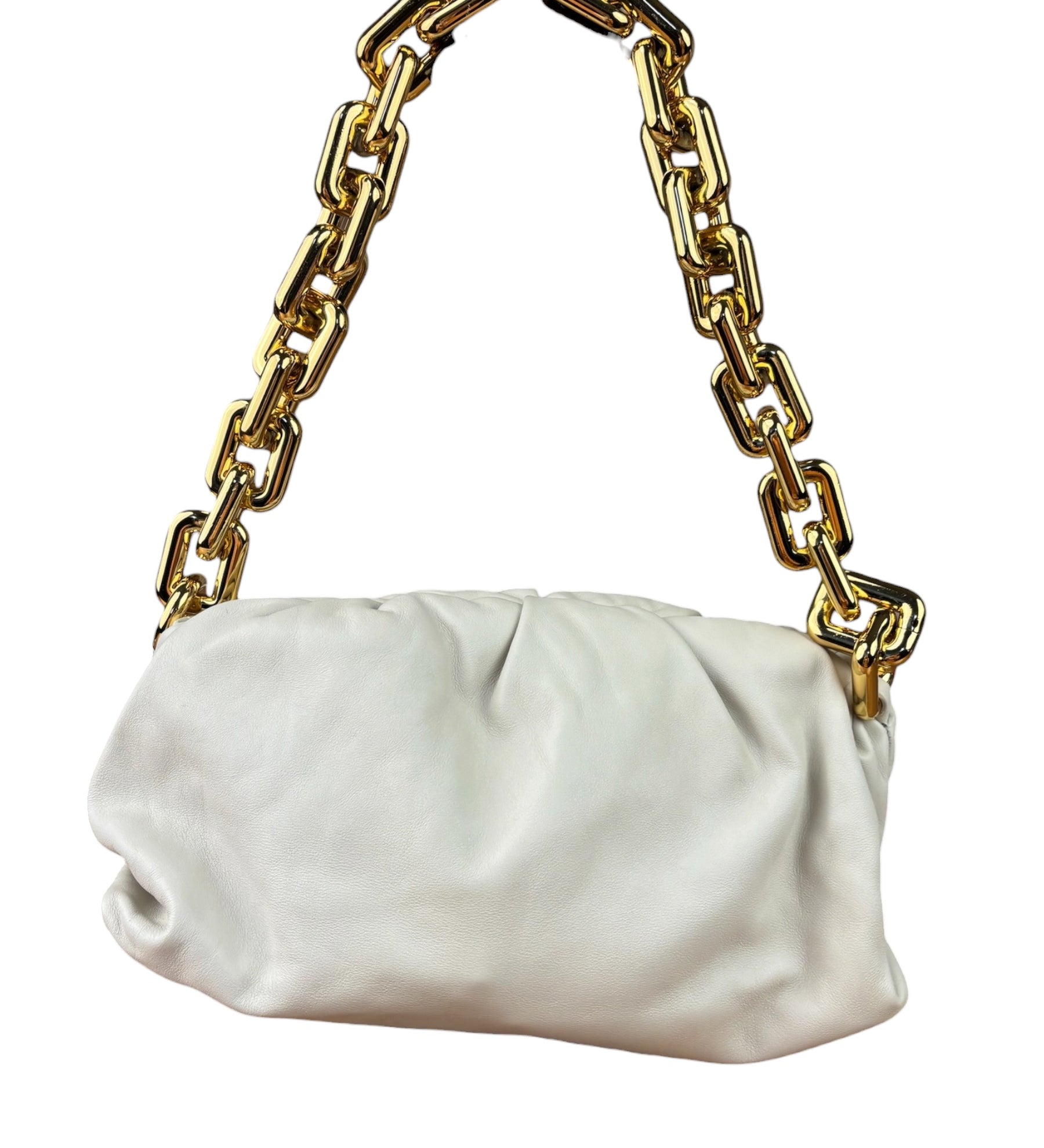 Bottega Veneta Cream Leather The Chain Pouch