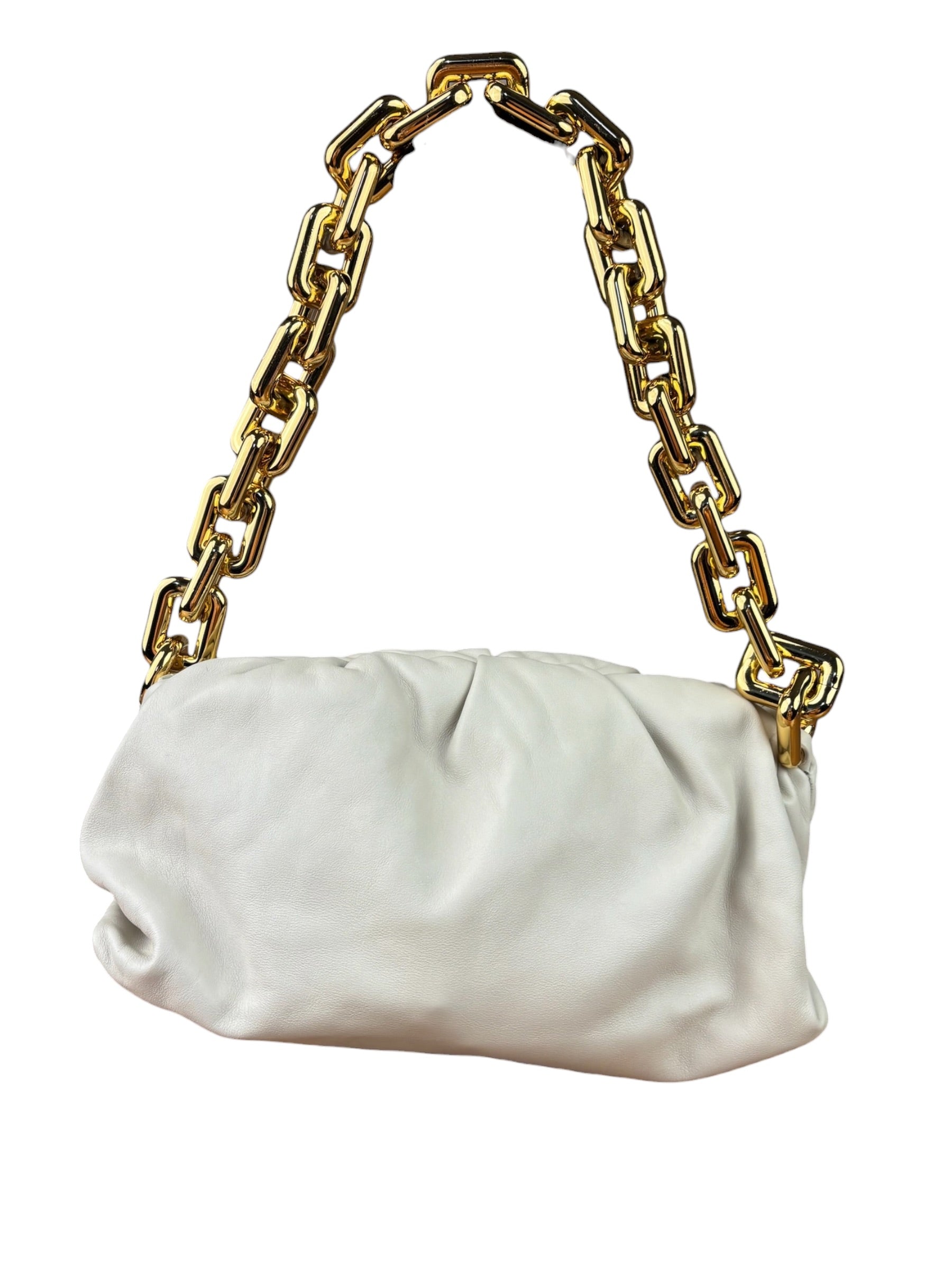 Bottega Veneta Cream Leather The Chain Pouch