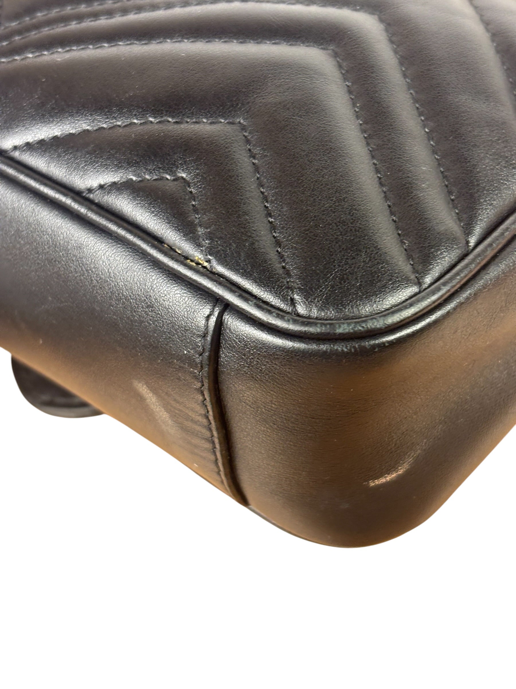 Gucci Black Leather Marmont Shoulder Bag