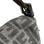 Fendi Grey/Black Leather Trim/Wool Zucca Baguette