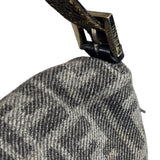 Fendi Grey/Black Leather Trim/Wool Zucca Baguette