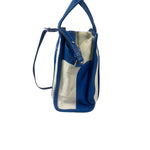 Balenciaga White/Blue Bazar Stripe Two-Way Tote Bag