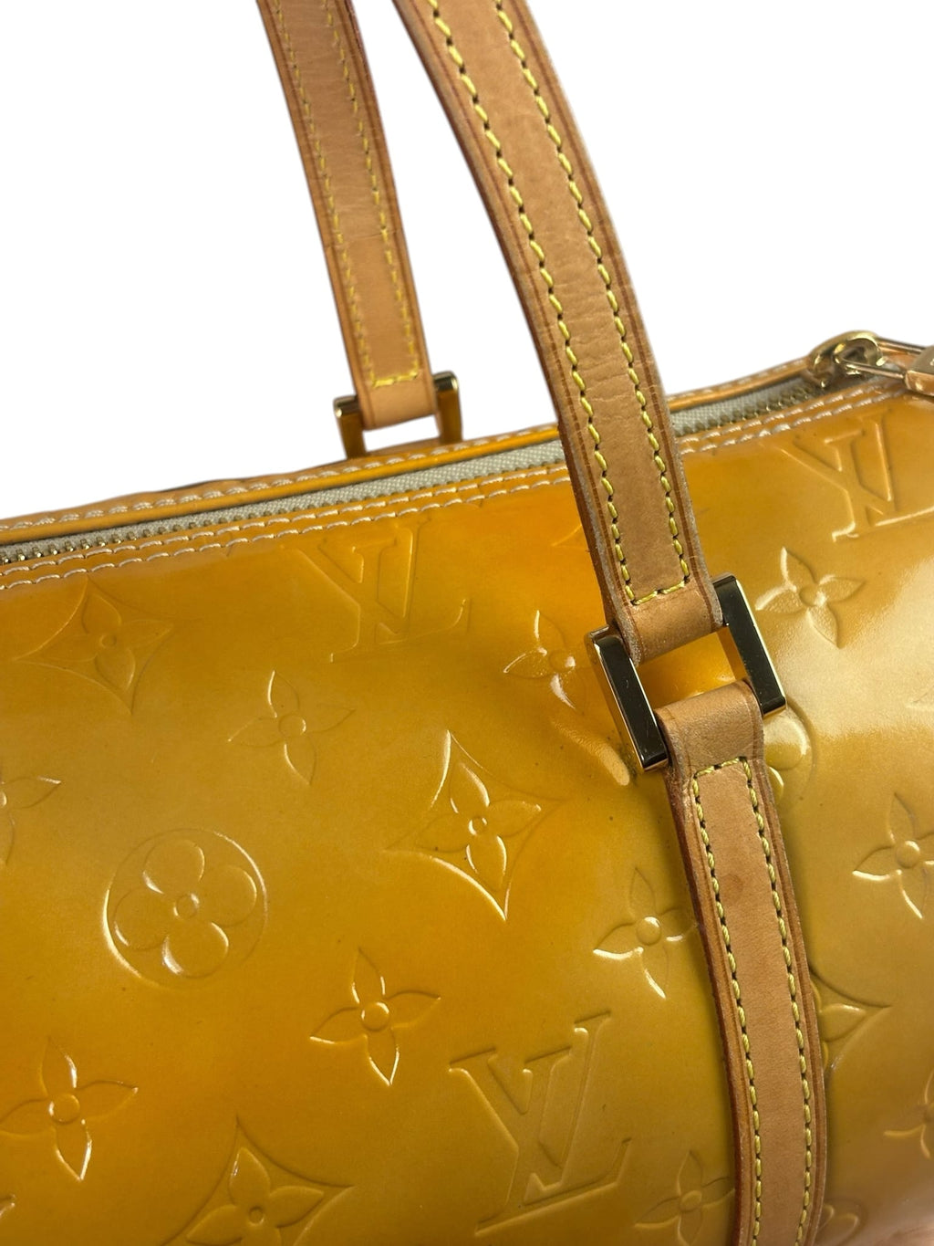 Louis Vuitton Yellow Vernis Bedford Handbag