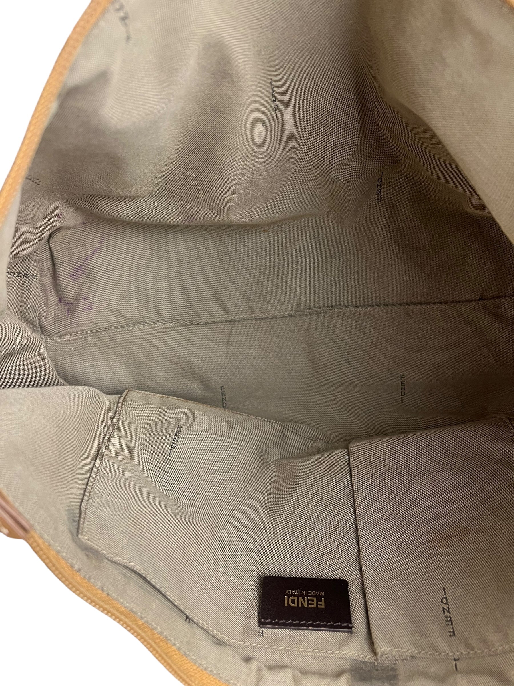 Fendi FF Floral Zucchino Shoulder Tote