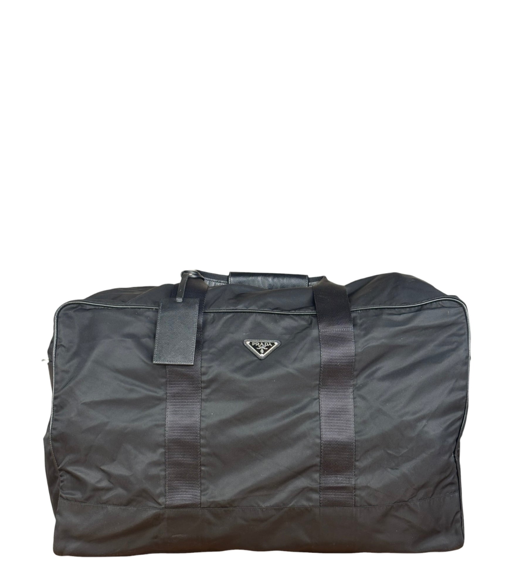 Prada Black Nylon Boston Travel Bag