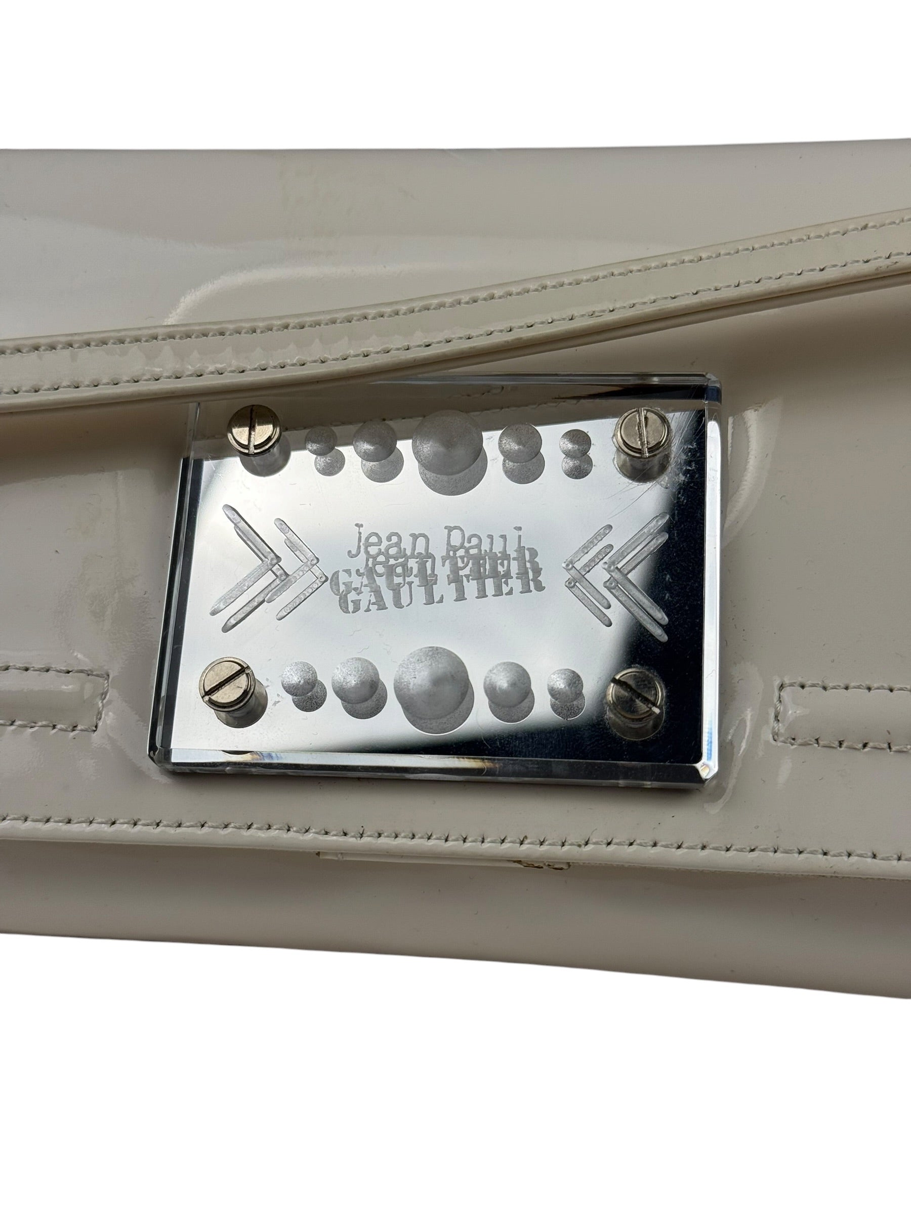 Jean Paul Gautier White Patent Leather Clutch Wallet