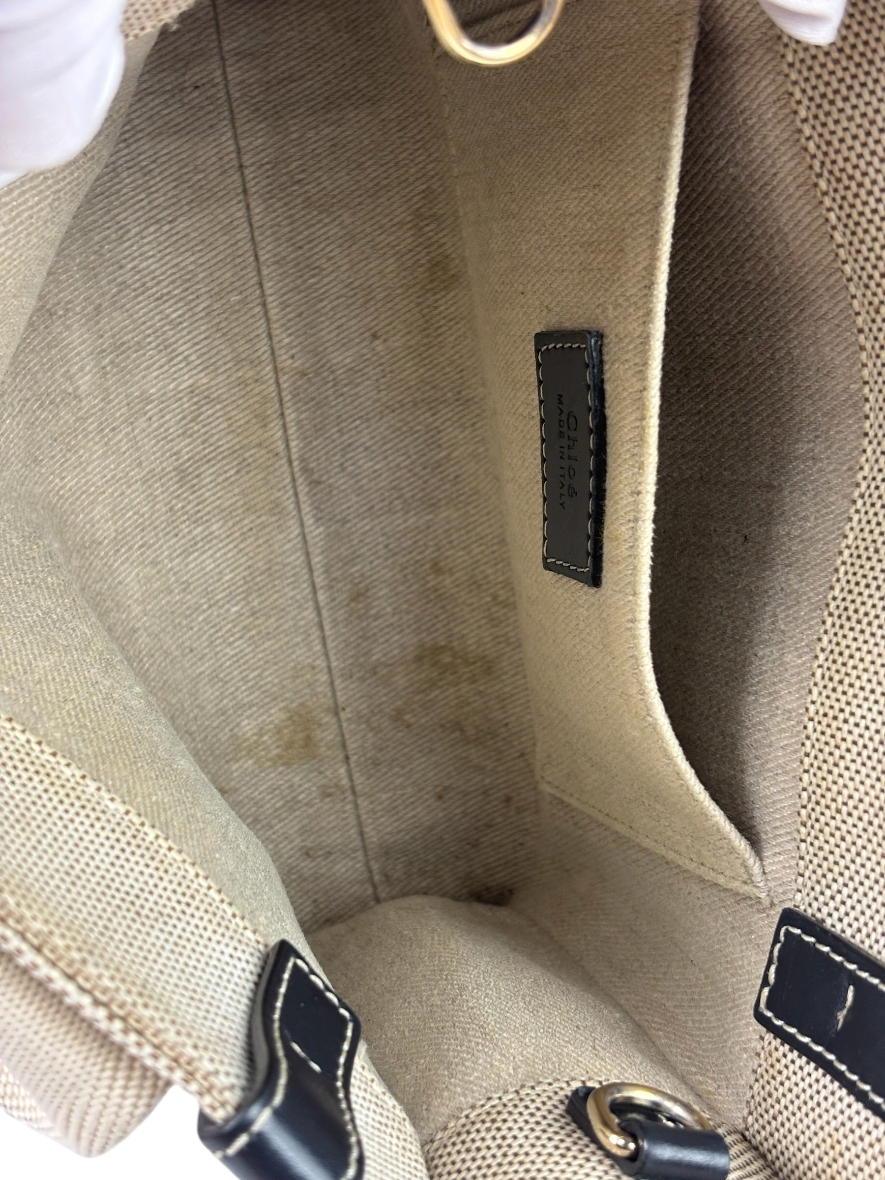 Chloe Grey/Black Leather Trim Tote