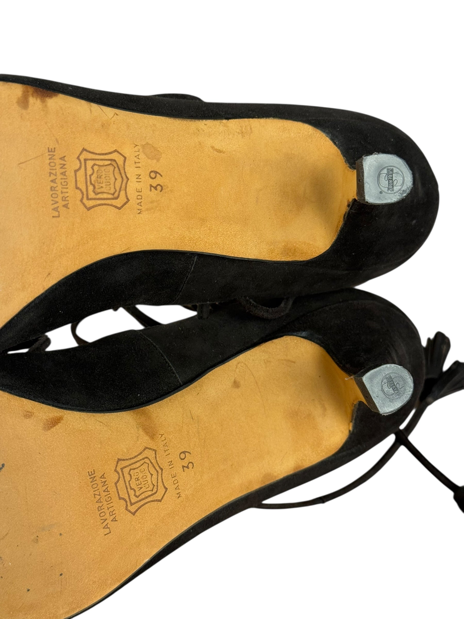 Manolo Blahnik Brown Suede Strappy Heels