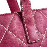 Chanel Vintage Pink Leather Wild Stitch Surpique Tote Bag