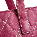 Chanel Vintage Pink Leather Wild Stitch Surpique Tote Bag