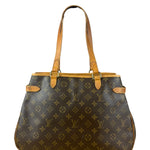 Louis Vuitton Leather Batignolles Horizontal Canvas Monogram Tote Bag