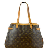 Louis Vuitton Leather Batignolles Horizontal Canvas Monogram Tote Bag