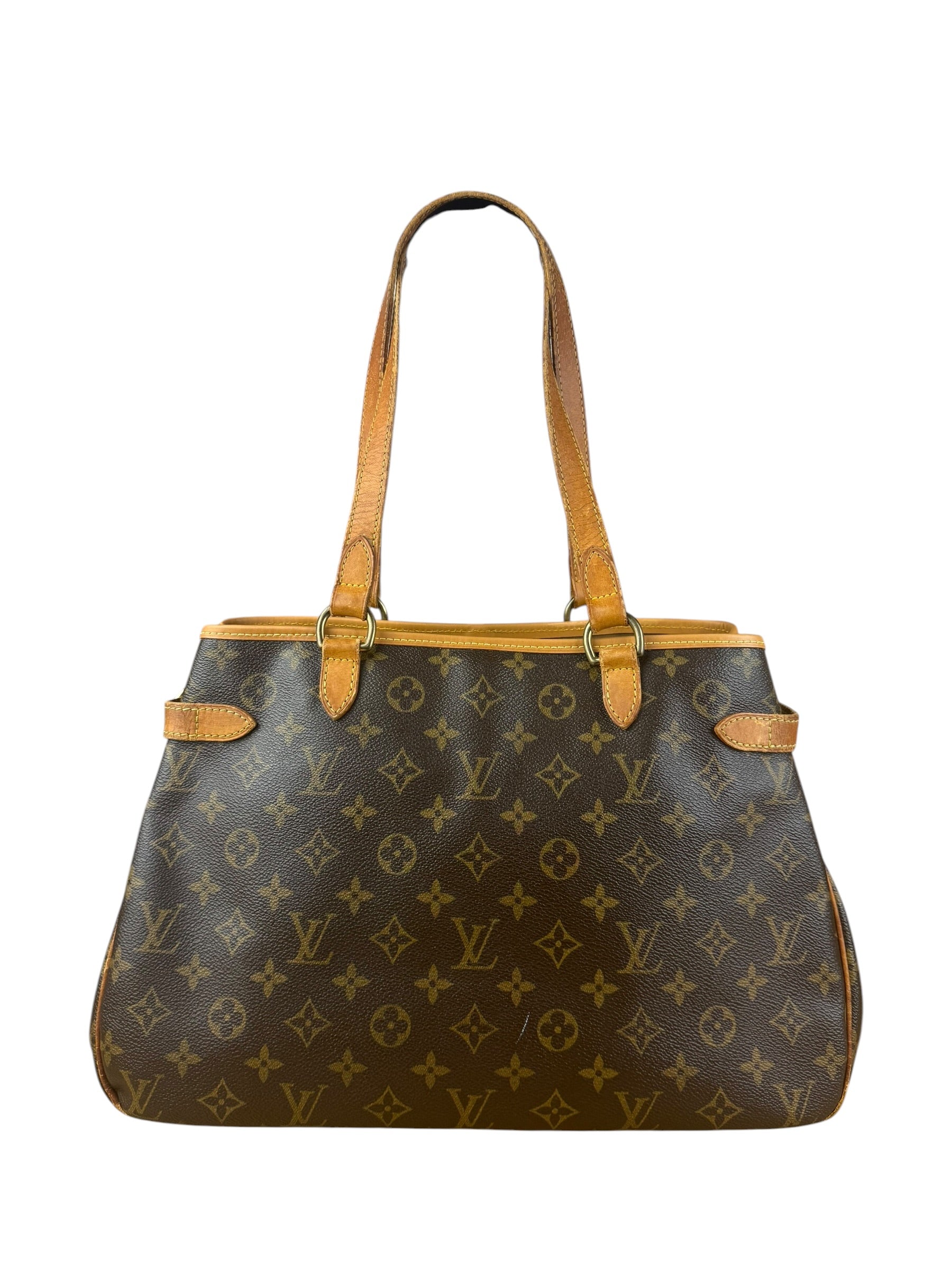 Louis Vuitton Leather Batignolles Horizontal Canvas Monogram Tote Bag