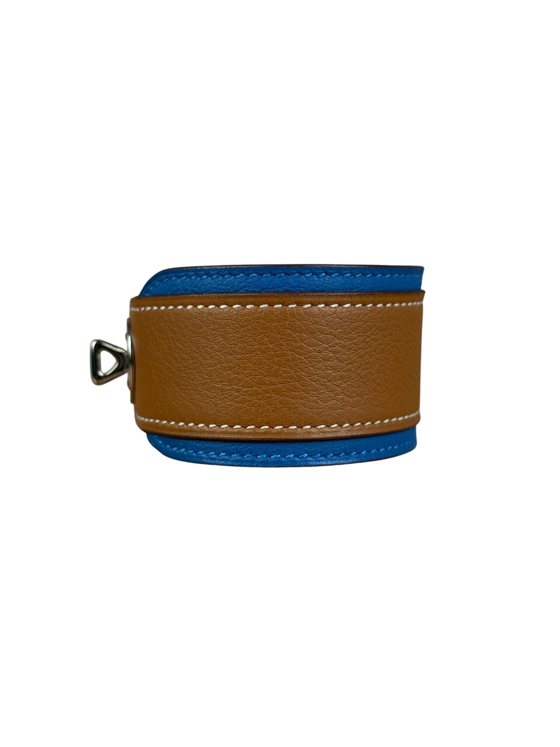 Hermes Blue/Brown Leather Turnlock Bracelet