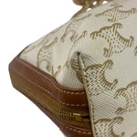 Celine Beige/Brown Leather Triomphe Chain Clutch