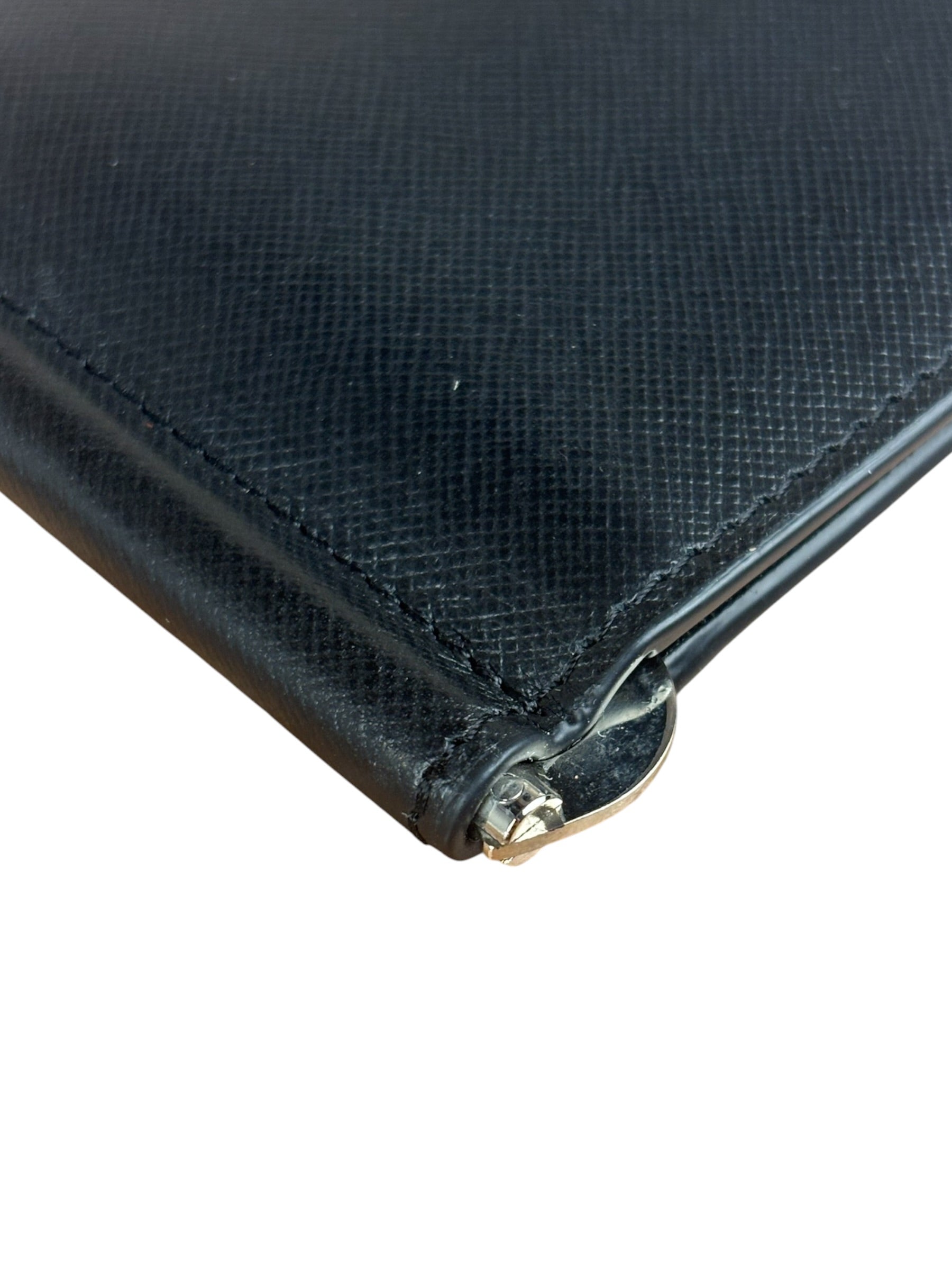 Versace Black Saffiano Leather Bifold Money Clip Wallet