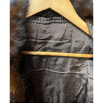 Vintage Black Collar Mink Fur Trim Jacket
