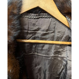Vintage Black Collar Mink Fur Trim Jacket