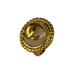 Chanel Vintage CC Faux Pearl Button Clip-On Earrings