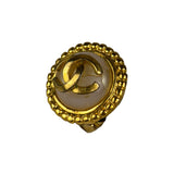 Chanel Vintage CC Faux Pearl Button Clip-On Earrings