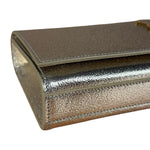 Saint Laurent Textured Metallic YSL Kate Clutch Bag