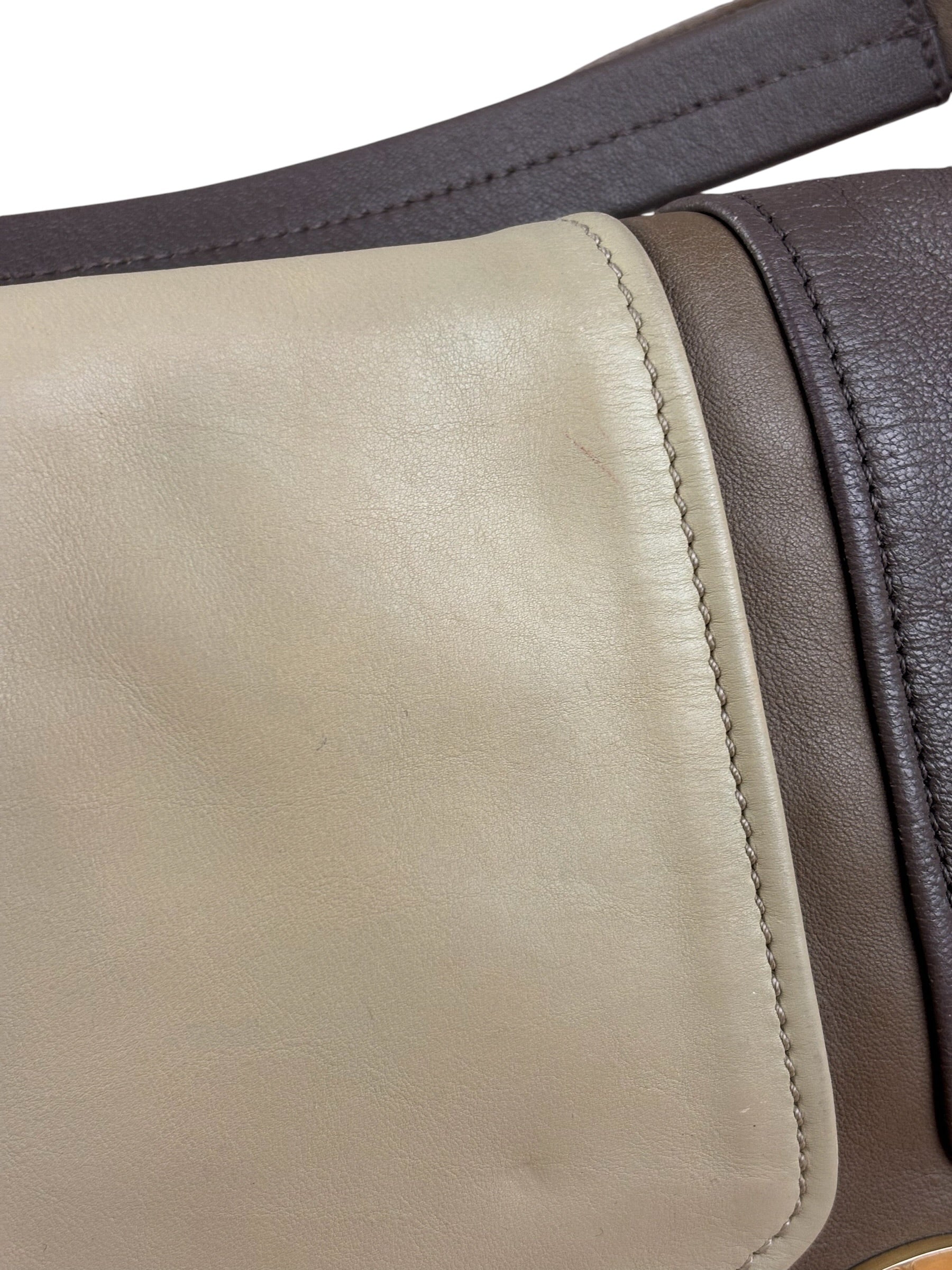 Fendi Colorblock Leather Two-Way Flap Bag
