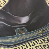 Fendi Navy Leather Trim Baguette