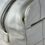Chanel White Chocolate Bar Quilted Caviar LAX Bowler Bag 2004
