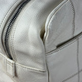 Chanel White Chocolate Bar Quilted Caviar LAX Bowler Bag 2004