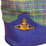 Vivienne Westwood Blue/Green Woven Plaid Saturn Shoulder Bag