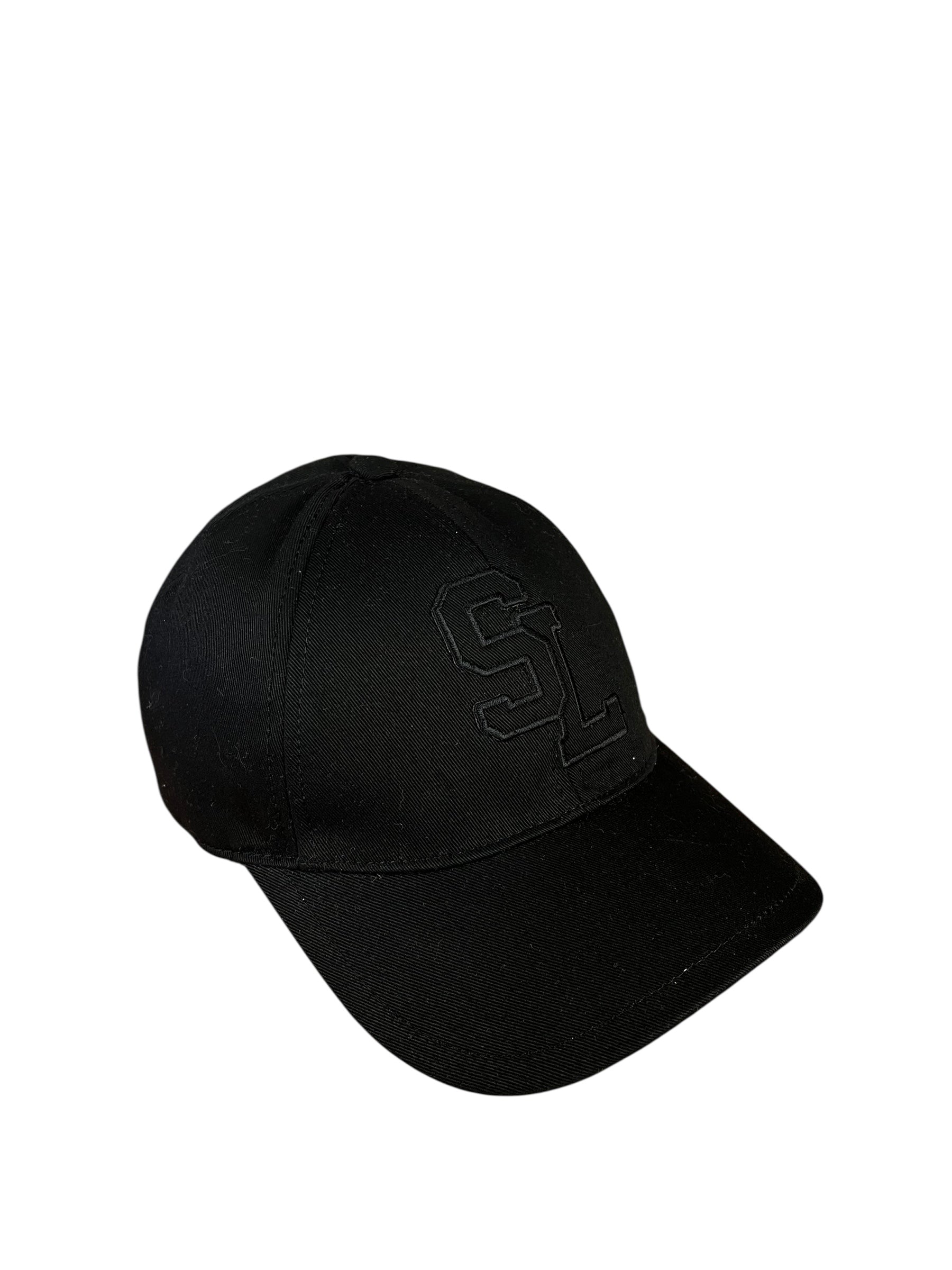 Saint Laurent Black SL Embroidered Baseball Cap