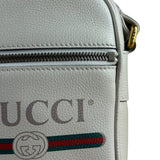 Gucci White Grained Sherry Leather Crossbody
