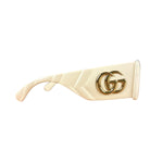 Gucci Large Frame Gold Logo Sunglasses