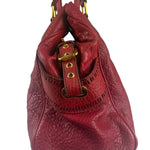 Fendi Red Grained Leather Etniko Shoulder Bag