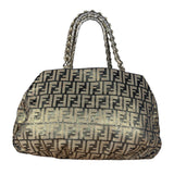 Fendi Vintage Gold Shimmer Zucca Shoulder Bag