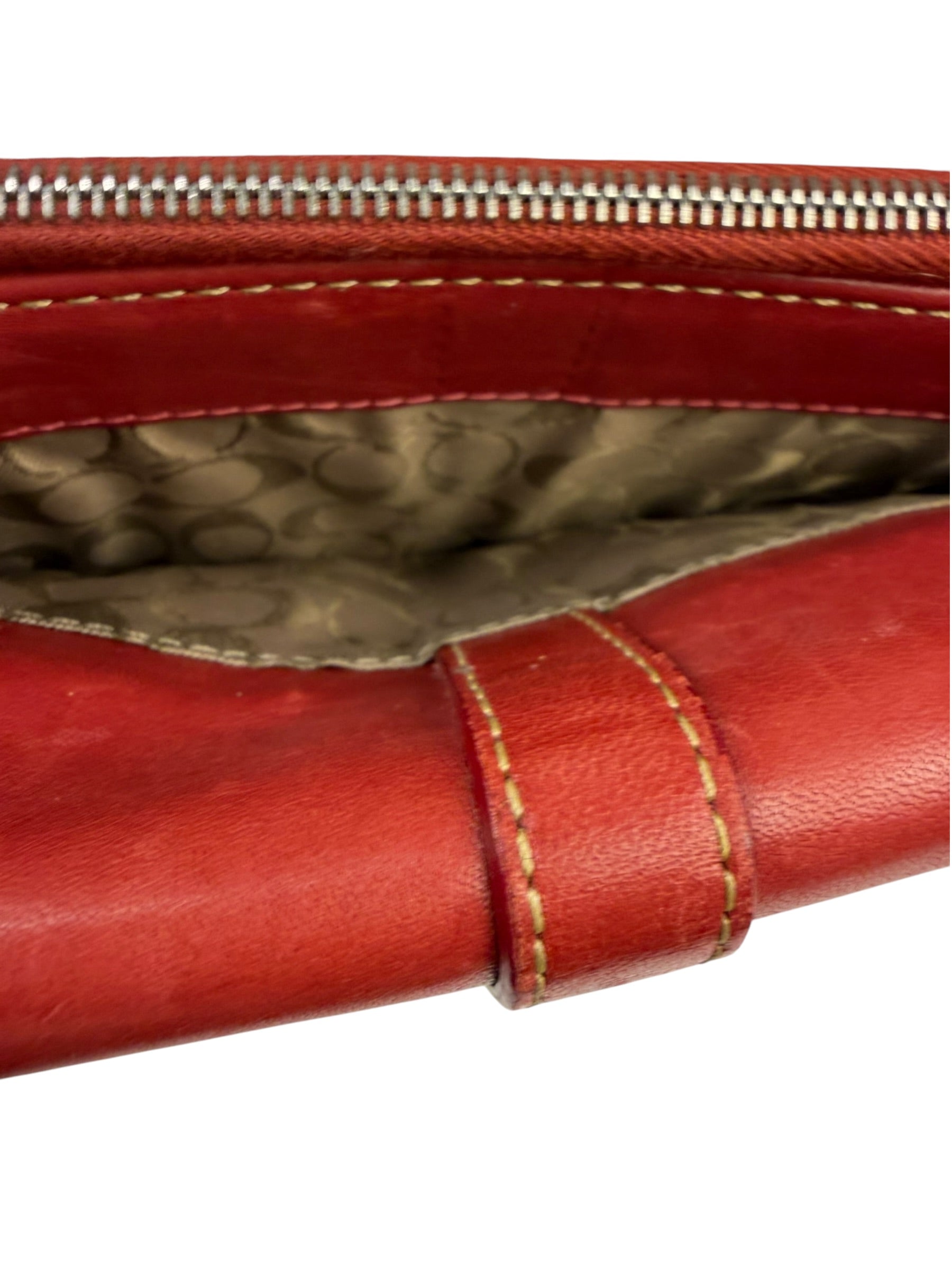 Coach Red Leather Zip Wallet