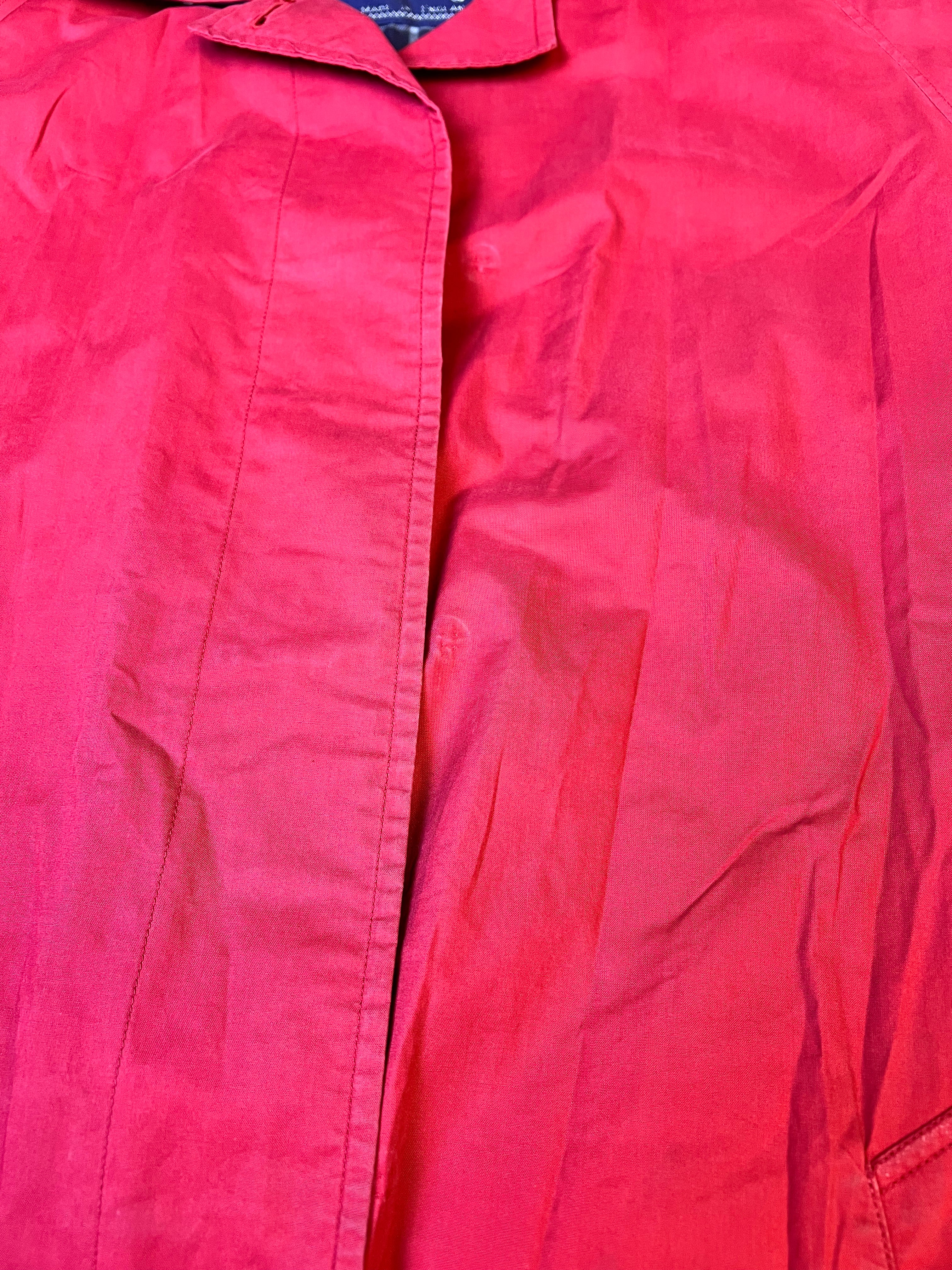 Burberry Vintage Red/Navy Check Mid Length Coat