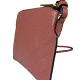Burberry Pale Orchid Pink Leather Check-Embossed Peyton Crossbody