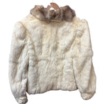 Vintage Cream/Brown Rabbit Fur Coat