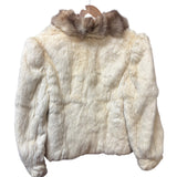 Vintage Cream/Brown Rabbit Fur Coat