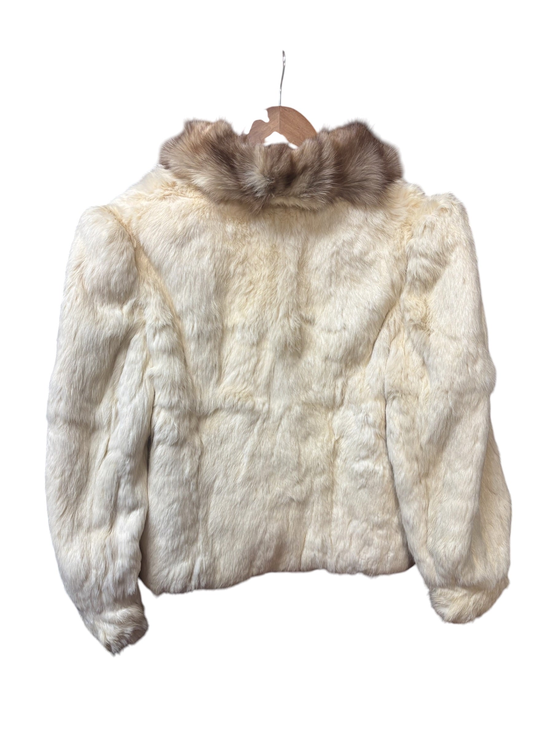 Vintage Cream/Brown Rabbit Fur Coat