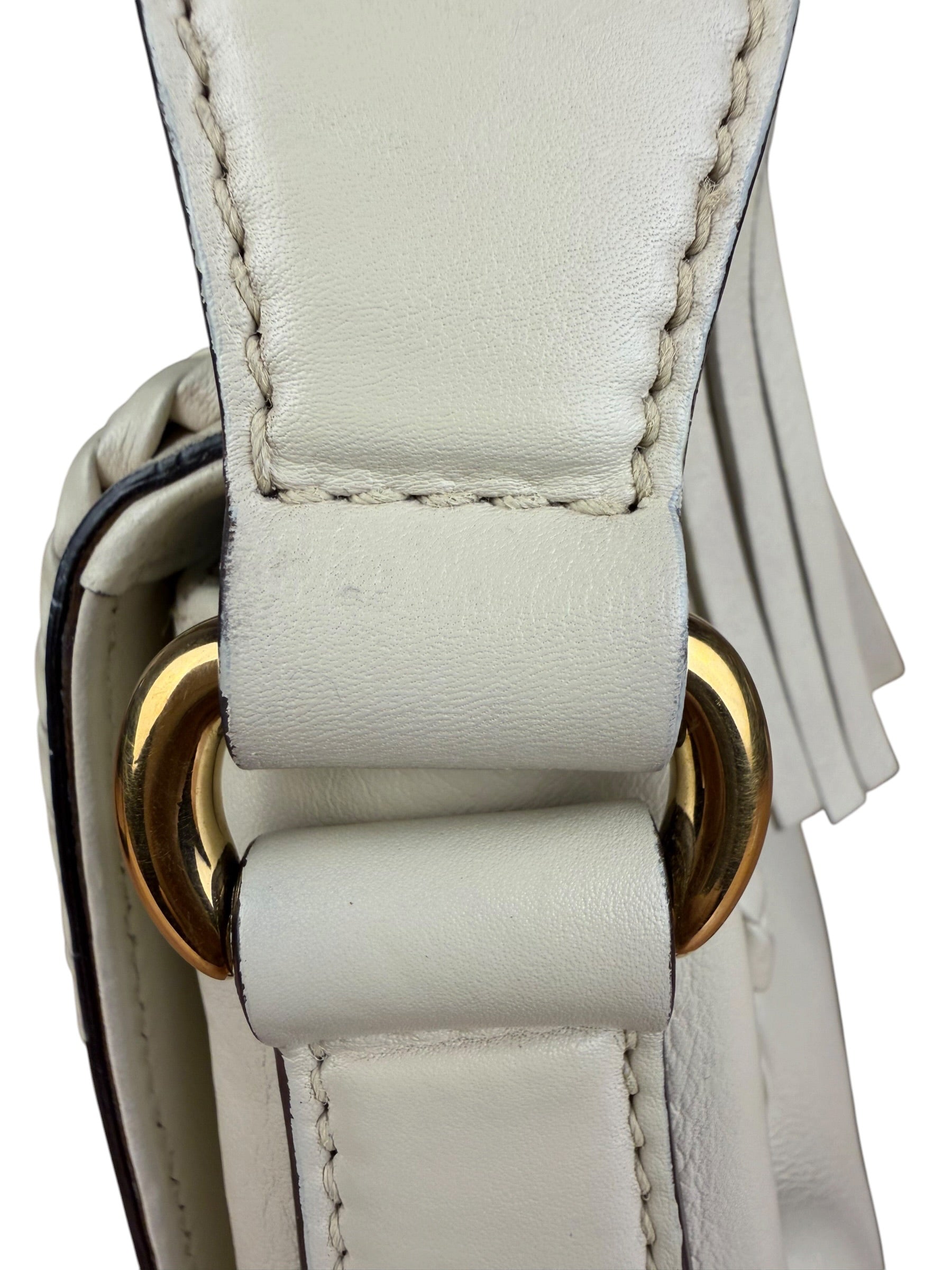 Gucci Limited Edition White Leather Marrakech Satchel Shoulder Bag