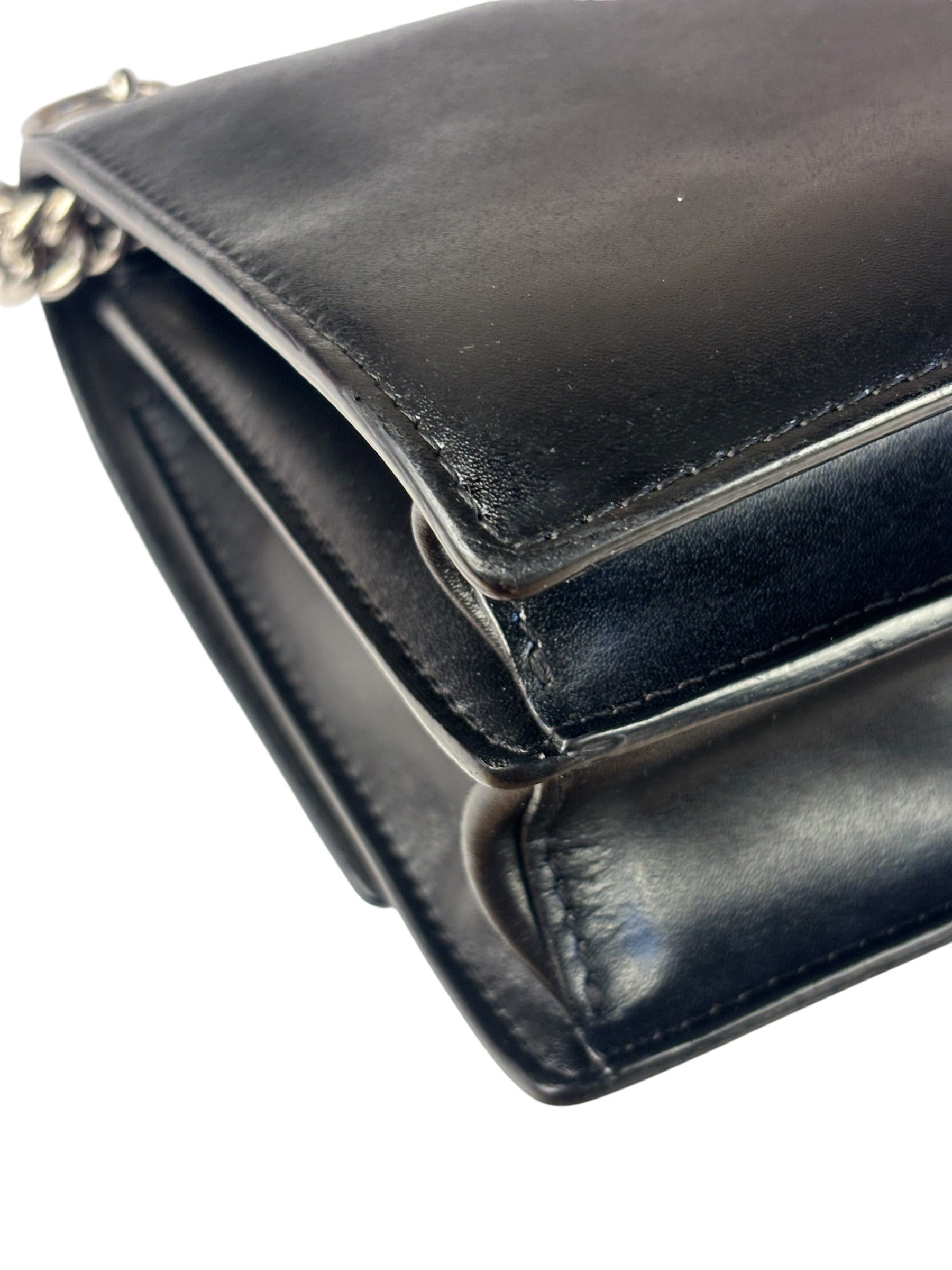 Fendi Black Leather Kan I Monster Eyes Shoulder Bag