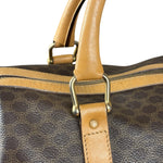 Celine Vintage Brown Coated Macadam Boston Handbag
