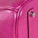 Hermes 2013 Plum Clemence Leather Palladium Birkin 35