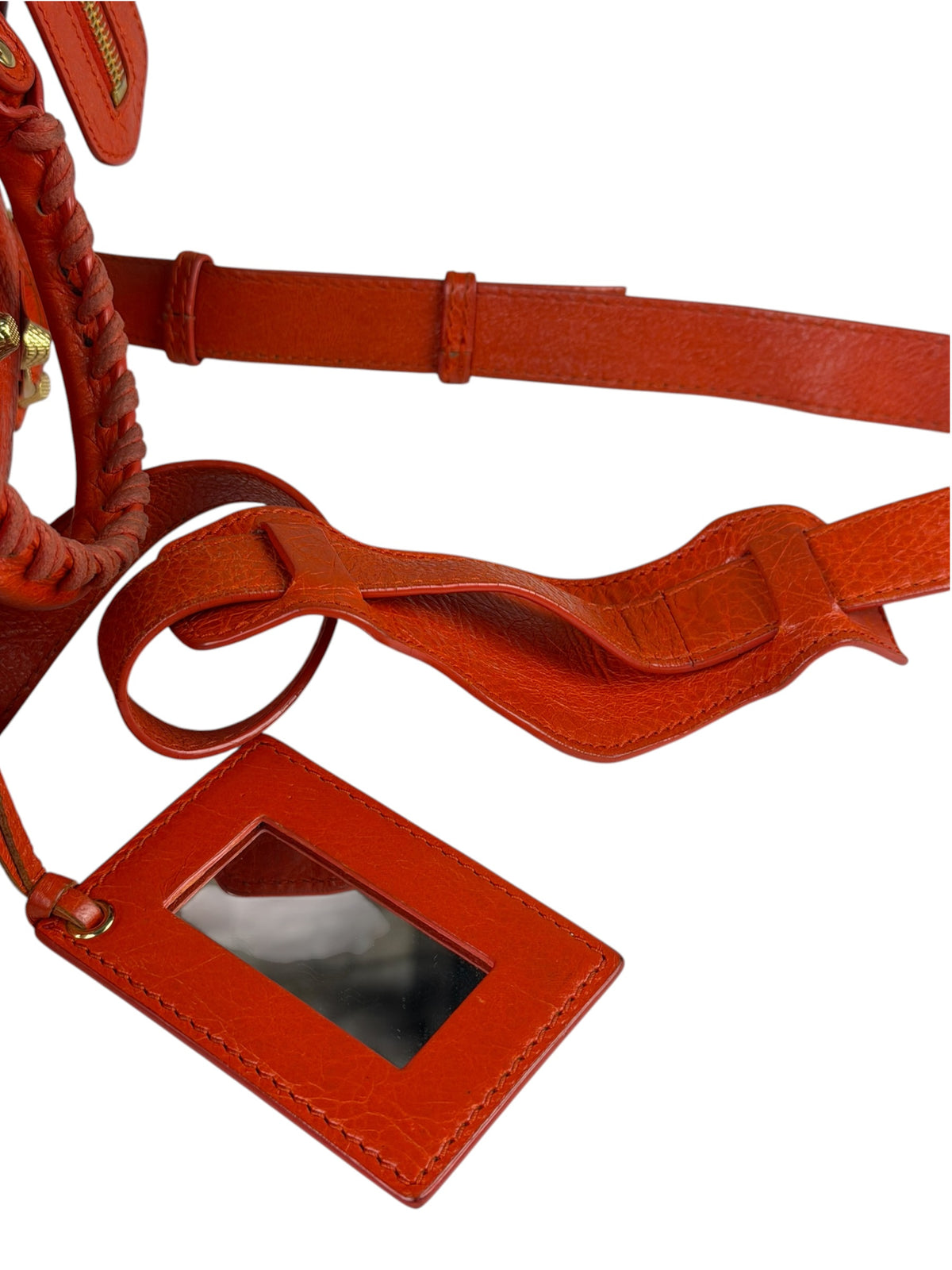 Balenciaga Red Leather Mini City Bag