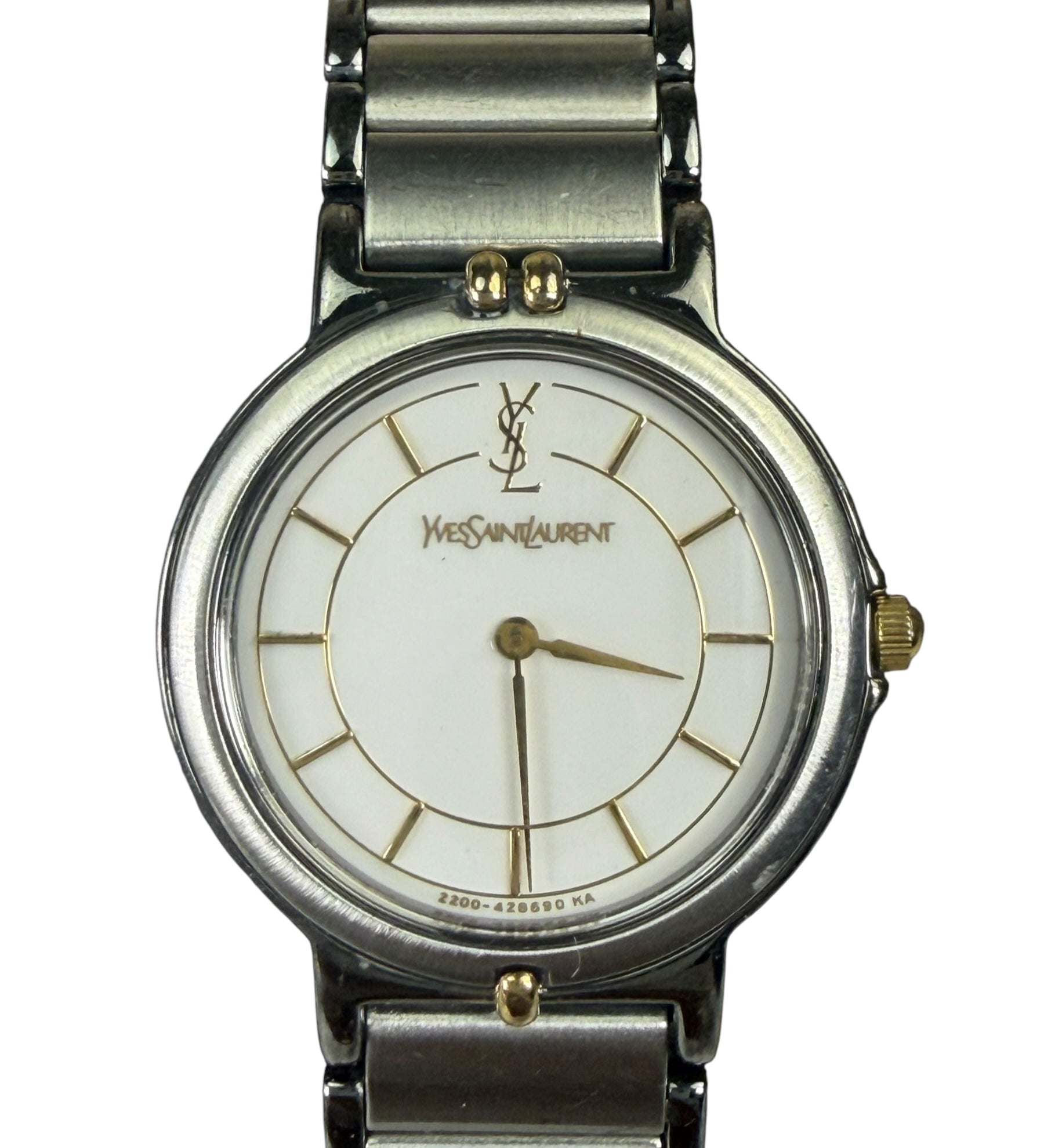 YSL White Stick Round Dial