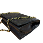 Chanel Black Diamond Stitch CC Timeless Chain Flap Bag '89-'91